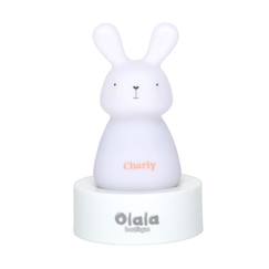 Puériculture-Lit de voyage et accessoires sommeil-Veilleuse lapin «Charly» de Olala® - Veilleuse enfant rechargeable Induction lumière douce et rassurante