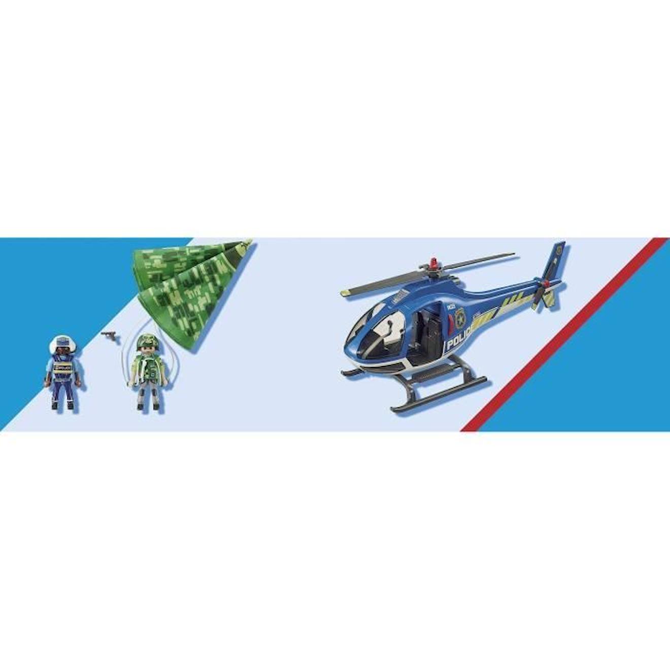 Hélicoptère de police et parachutiste - 70569
