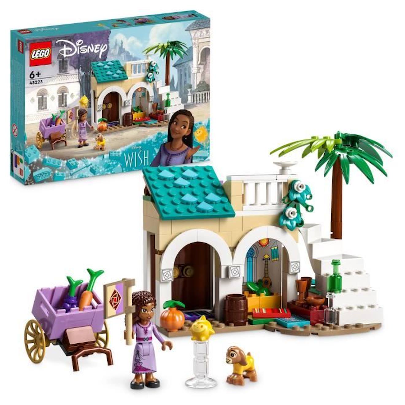 Lego® Disney Wish 43223 Asha Dans La Ville De Rosas, Avec Poupée Asha, Jouet De Chèvre Valentino Et 