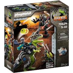 Jouet-Jeux d'imagination-Figurines, mini mondes, héros et animaux-PLAYMOBIL - Dino Rise - Tyrannosaure et robot géant