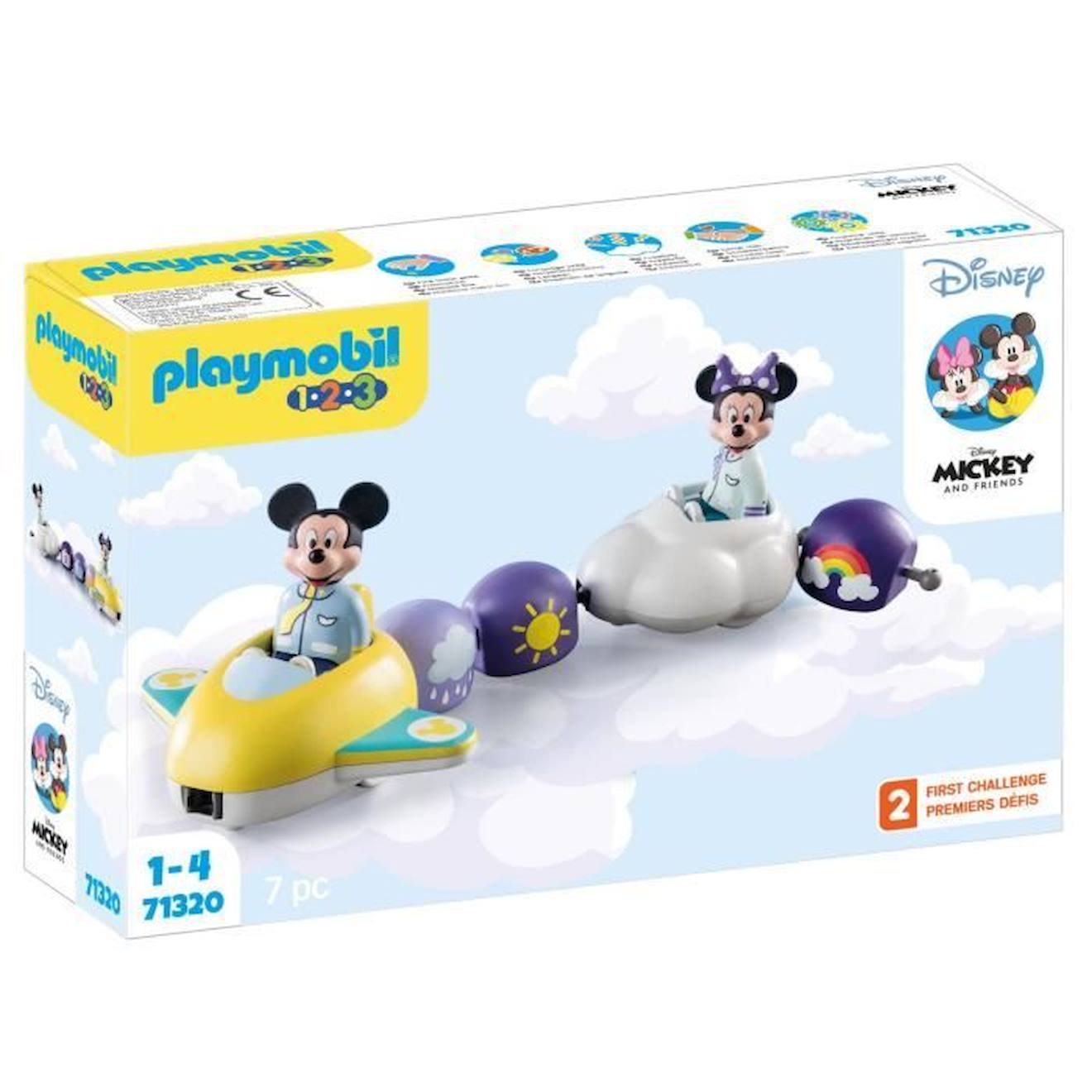 Train Des Nuages De Mickey Et Minnie - Playmobil 1.2.3 - Disney - 7 Pièces Bleu