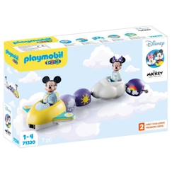 Jouet-Jeux d'imagination-Train des nuages de Mickey et Minnie - PLAYMOBIL 1.2.3 - Disney - 7 pièces