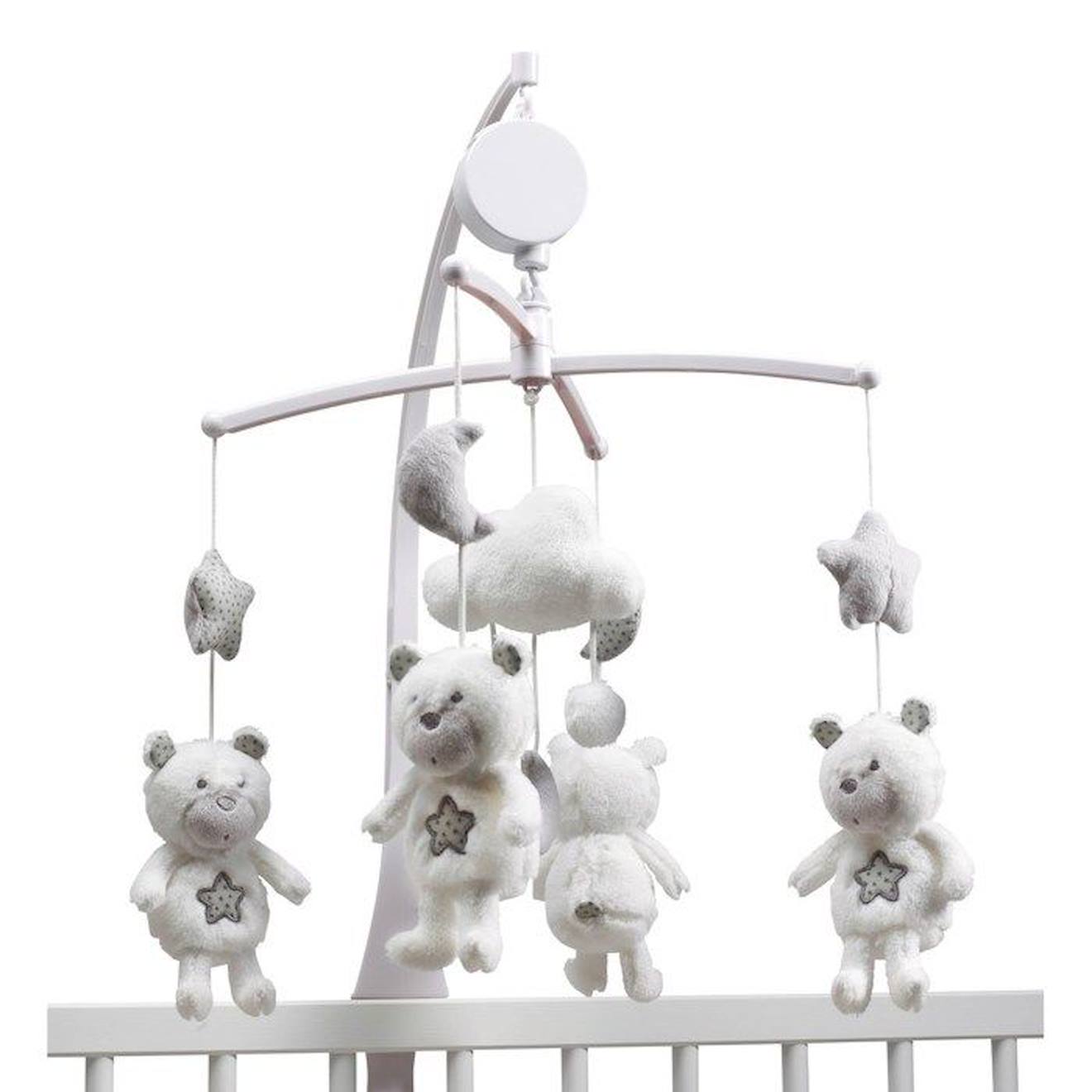 Mobile musical bébé Ours en polyester blanc - SAUTHON - Blanc