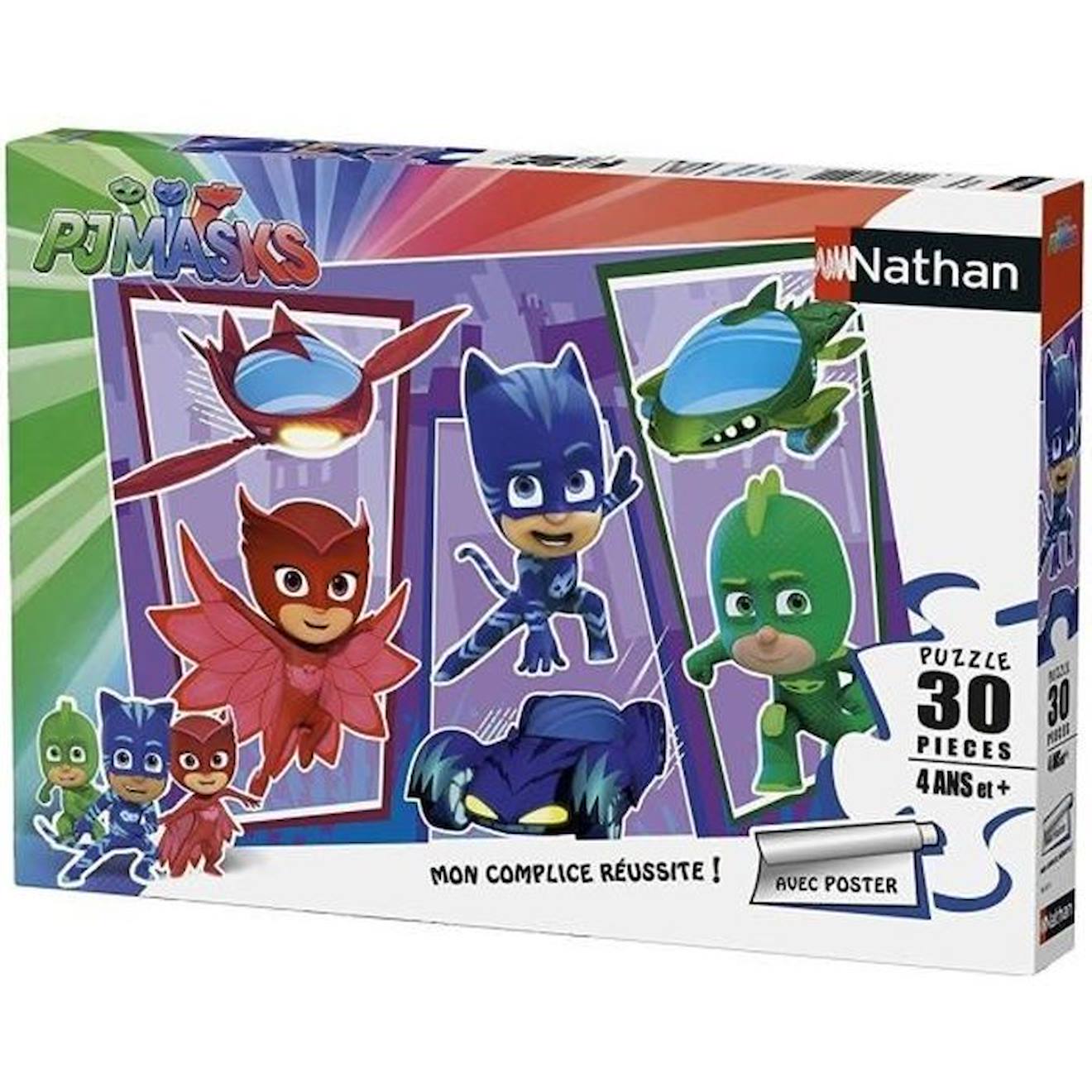 Puzzle Les Pyjamasques 30 pièces avec poster - Nathan - Enfant dès 4 ans  violet - Nathan