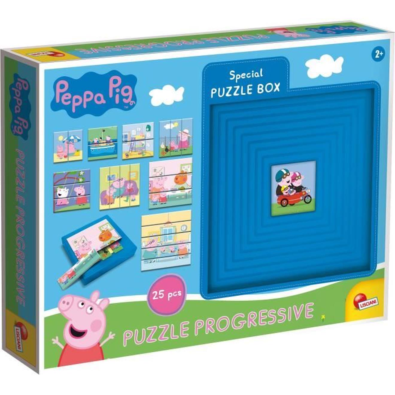 Puzzles Progressifs Peppa Pig - Boite Auto-corrective - Lisciani Bleu