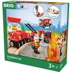 Train des Pompiers BRIO - Circuit de train en bois - Ravensburger - Mixte  dès 3 ans - 33844