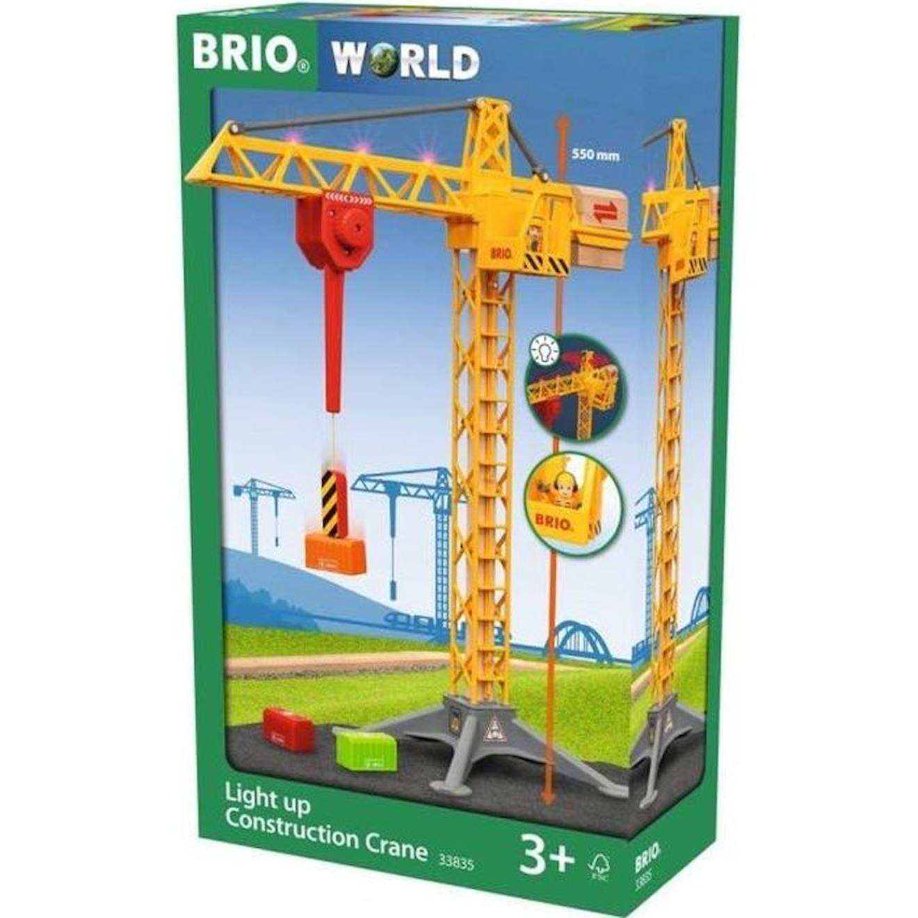 Grande Grue Lumineuse Brio - Modèle 33835 - Jouet De Construction Pour Enfant De 3 Ans Et Plus Vert