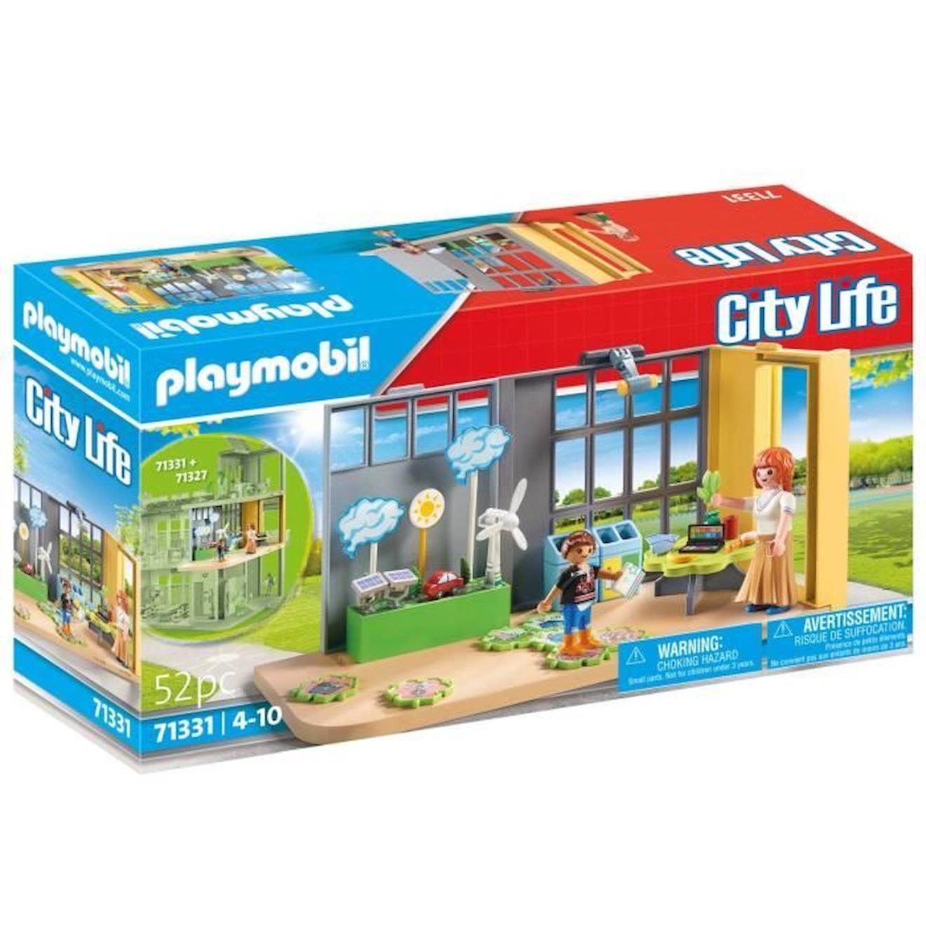 Playmobil - Classe Éducative Sur L'écologie - City Life - L'école - 52 Pièces Bleu