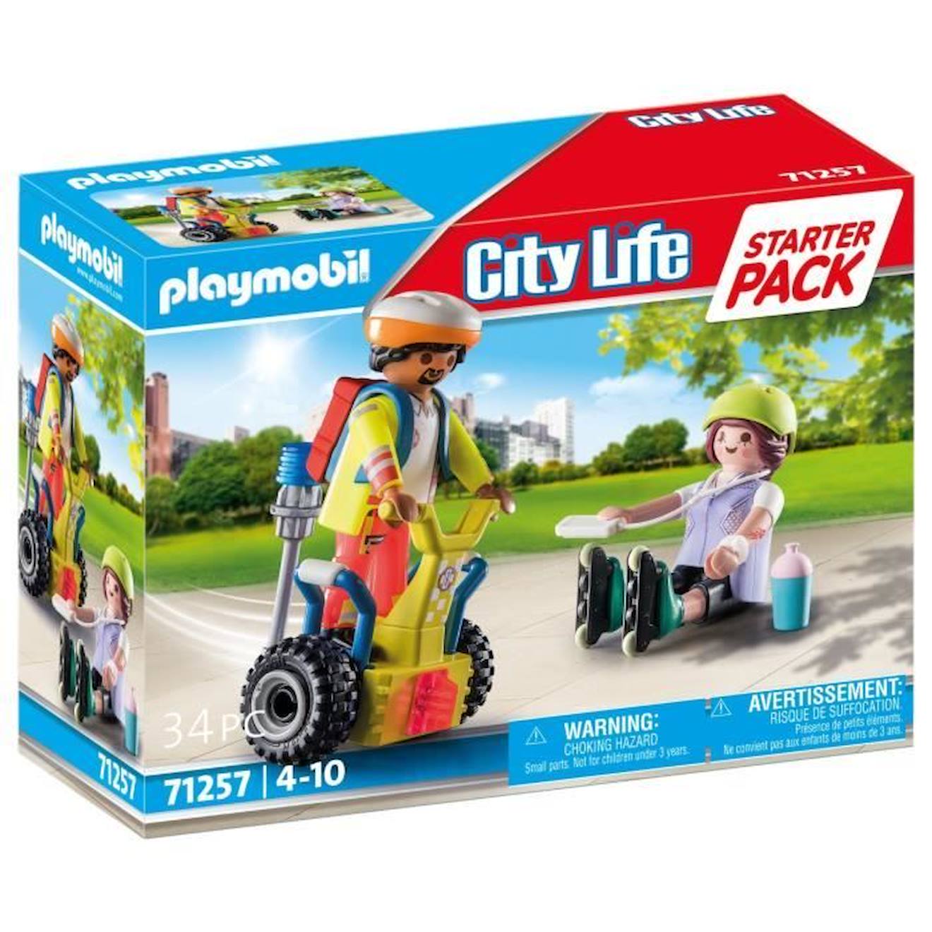 PLAYMOBIL - Playmobil - 71257 - City Action Les Secouristes - Starter Pack - Secouriste Avec Gyropode Bleu