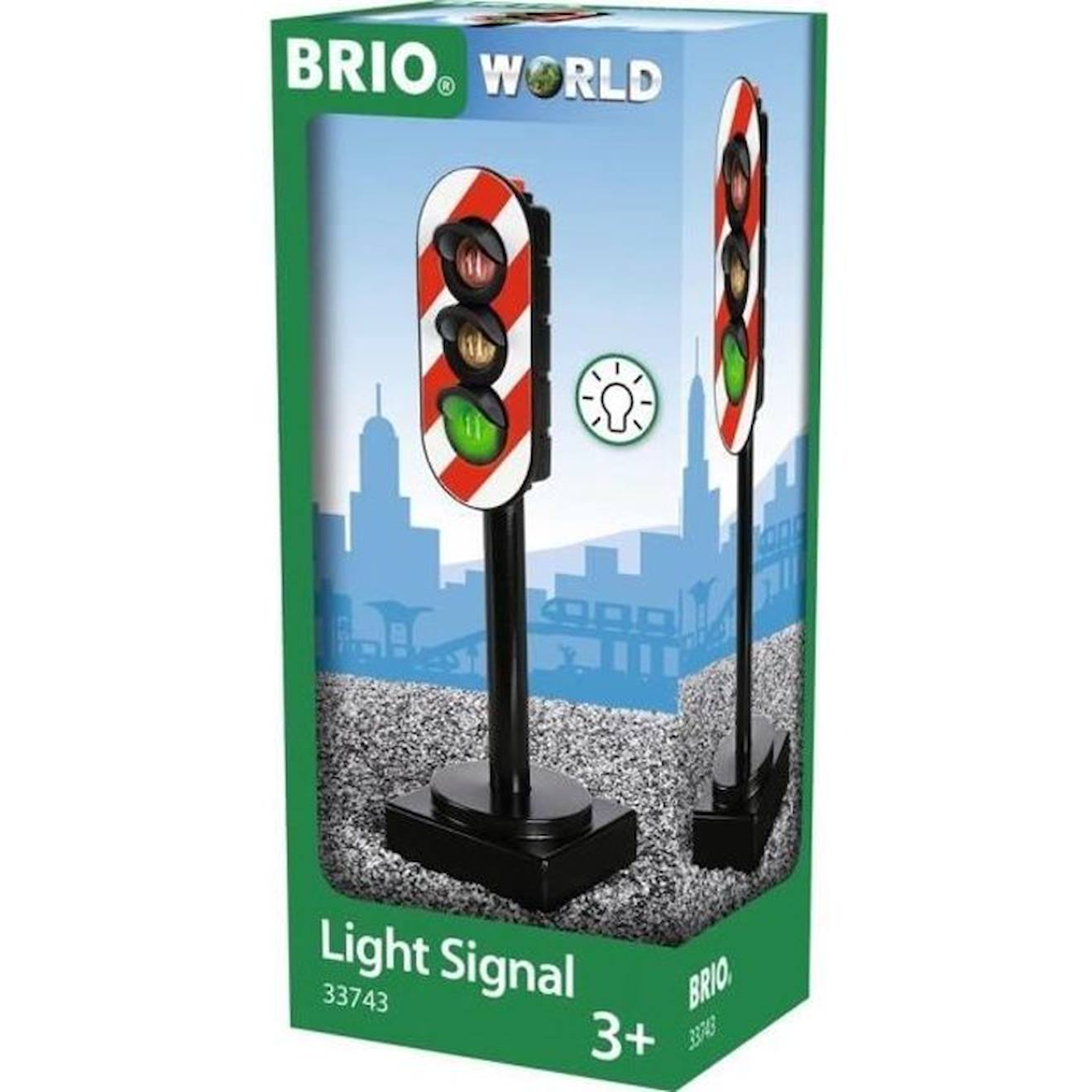 Brio World Feux Tricolores Lumineux - Accessoire Pour Circuit De Train En Bois Et Voiture - Ravensbu