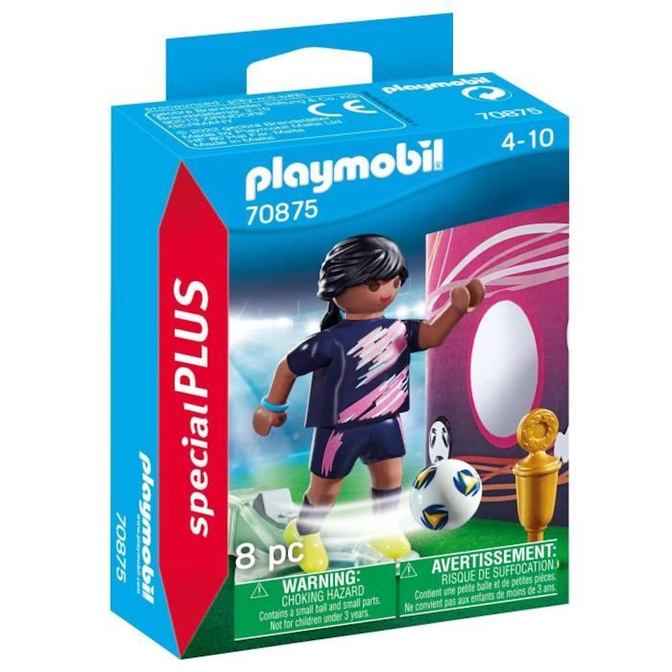 Playmobil - 70875 - Joueuse De Football - Personnage Special Plus Avec Accessoires Bleu