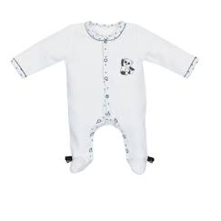 -Pyjama bébé - Sauthon - Chao Chao - Velours blanc/noir - Taille naissance - Oeko-tex Standard 100