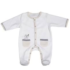 -Pyjama bébé - Sauthon - Timouki - Velours - Blanc - Mixte