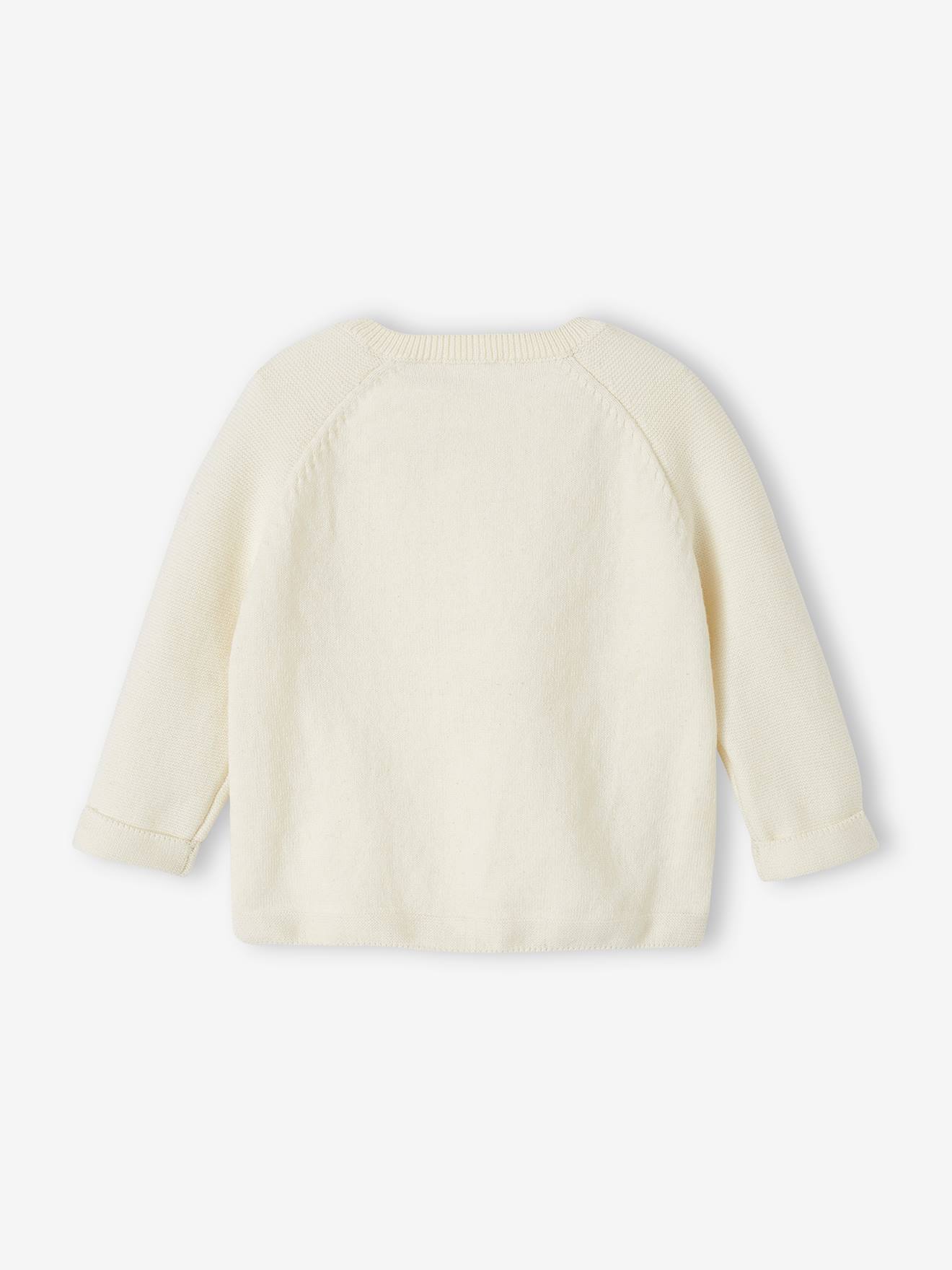 Pull bébé en tricot ouverture naissance écru (Vertbaudet) - Image 2