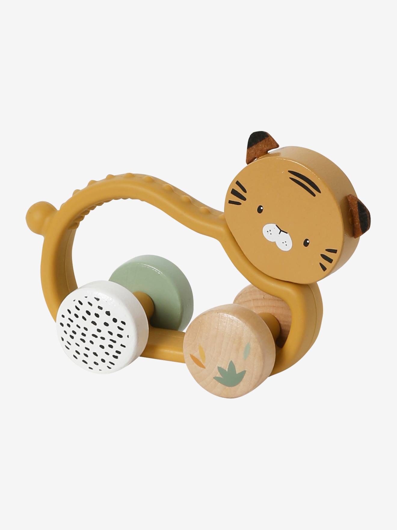 Hochet tigre en silicone et bois FSC® TANZANIE orange (Vertbaudet) - Image 2