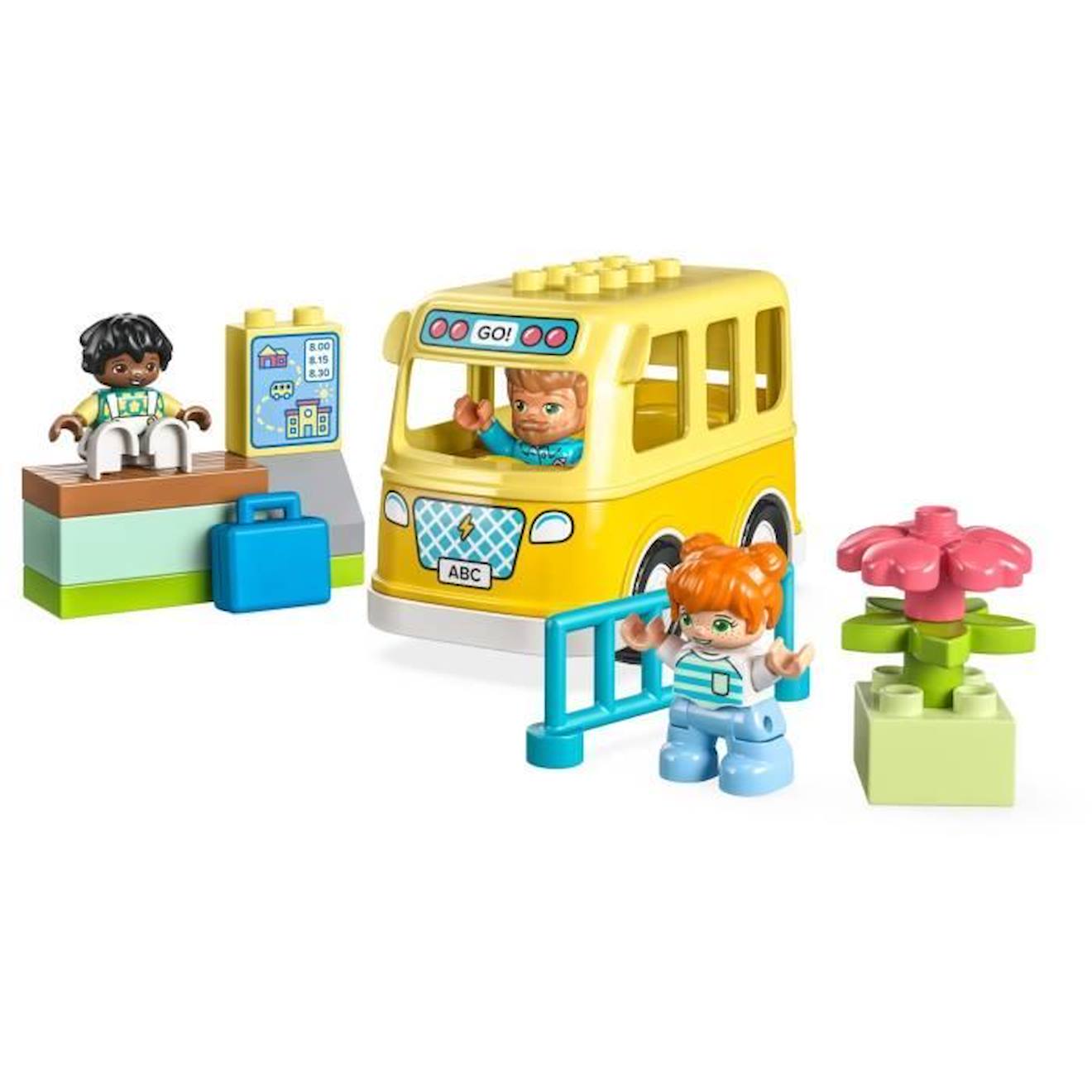 Lego® Duplo 10988 Le Voyage En Bus, Jouet Éducatif Pour Développer La Motricité Fine, Enfants 2 Ans 
