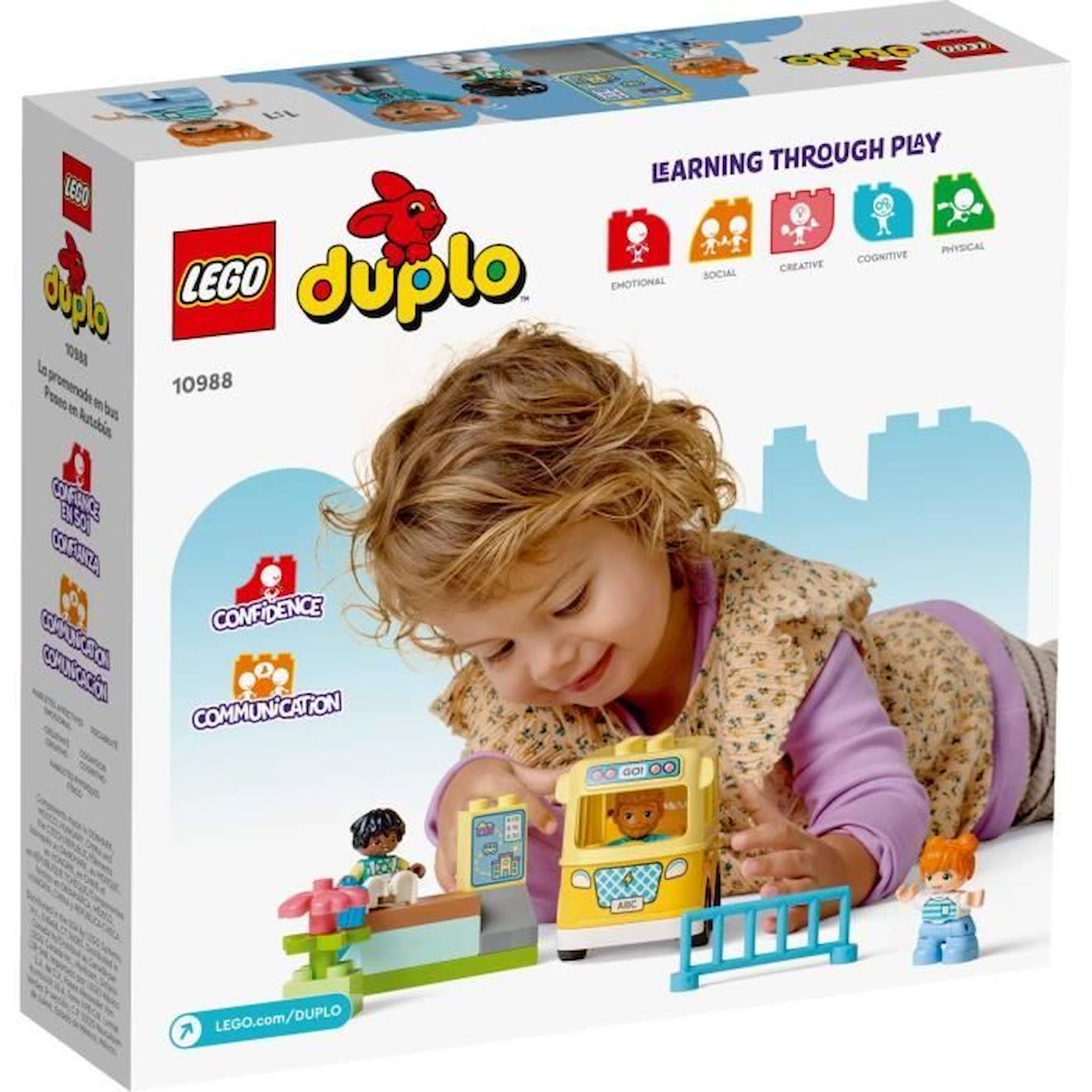 LEGO® DUPLO 10988 Le Voyage en Bus, Jouet Éducatif pour Développer