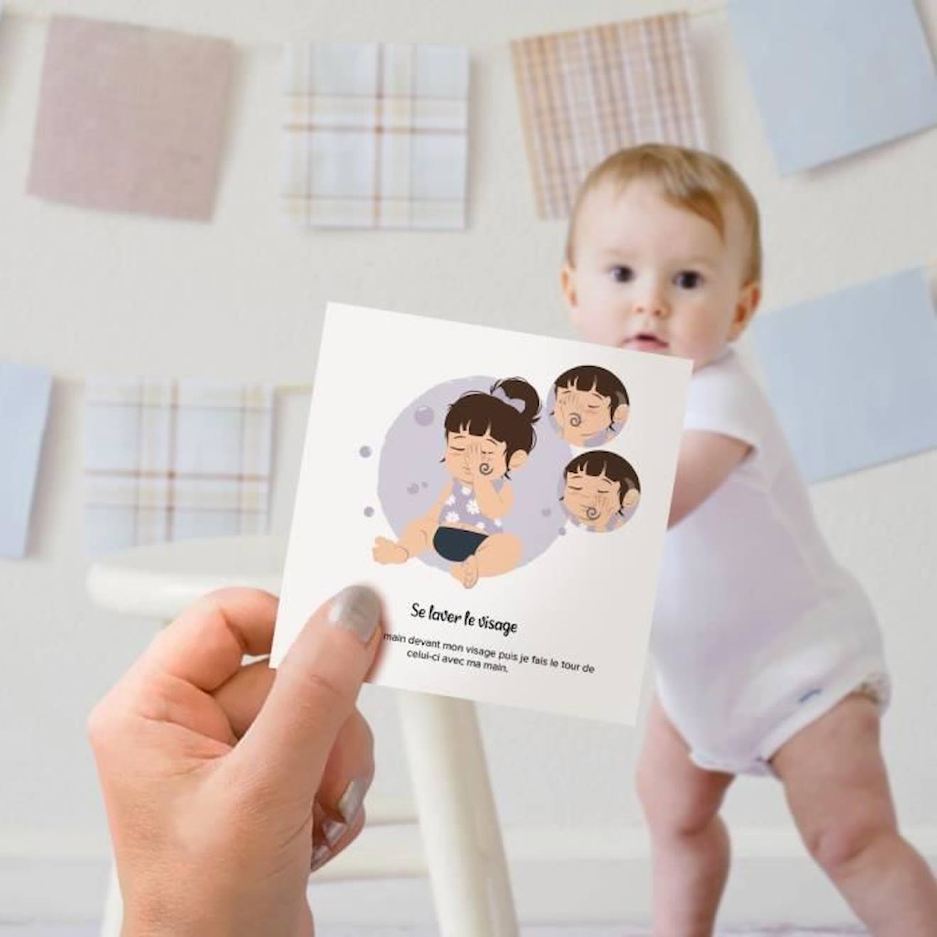 Cartes Bébé Signe - Mon Hygiène - L'atelier Gigogne - Apprendre À Signer Avec Bébé Blanc