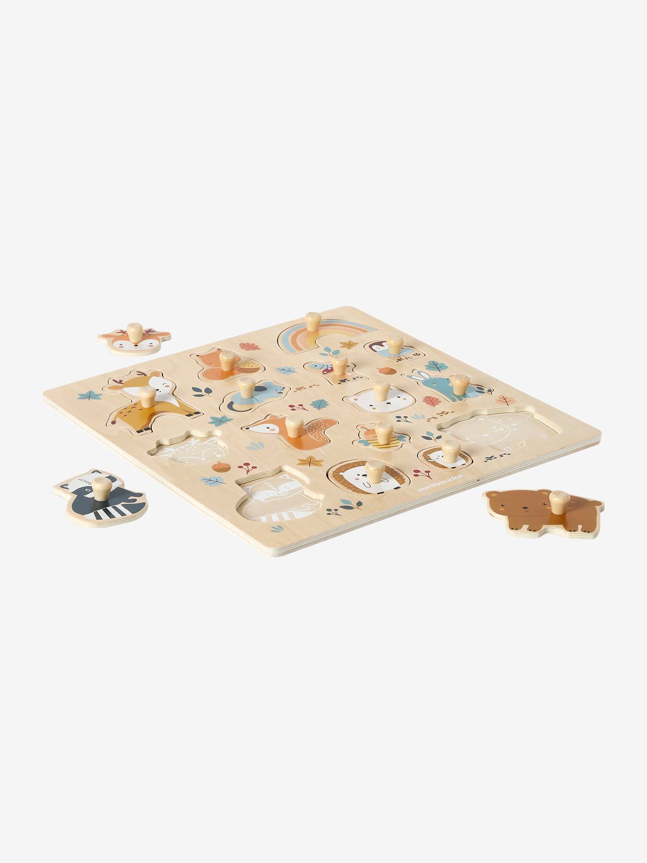 Puzzle bouton Les amis de la forêt en bois FSC® orange (Vertbaudet) - Image 2