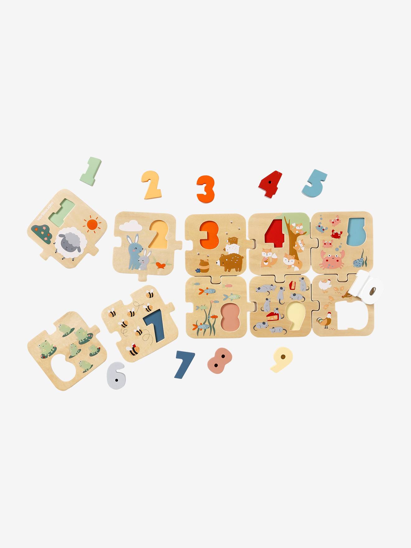 Puzzle des chiffres 2 en 1 en bois FSC® vert (Vertbaudet) - Image 2