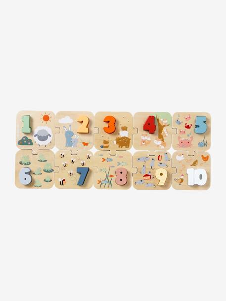 Vertbaudet - Puzzle des chiffres 2 en 1 en bois FSC® vert
