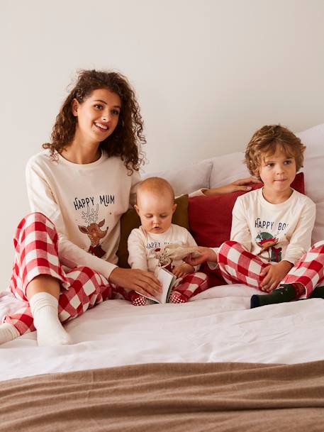 Pyjama de Noël femme collection capsule 'Happy Family' écru 2 - vertbaudet enfant 
