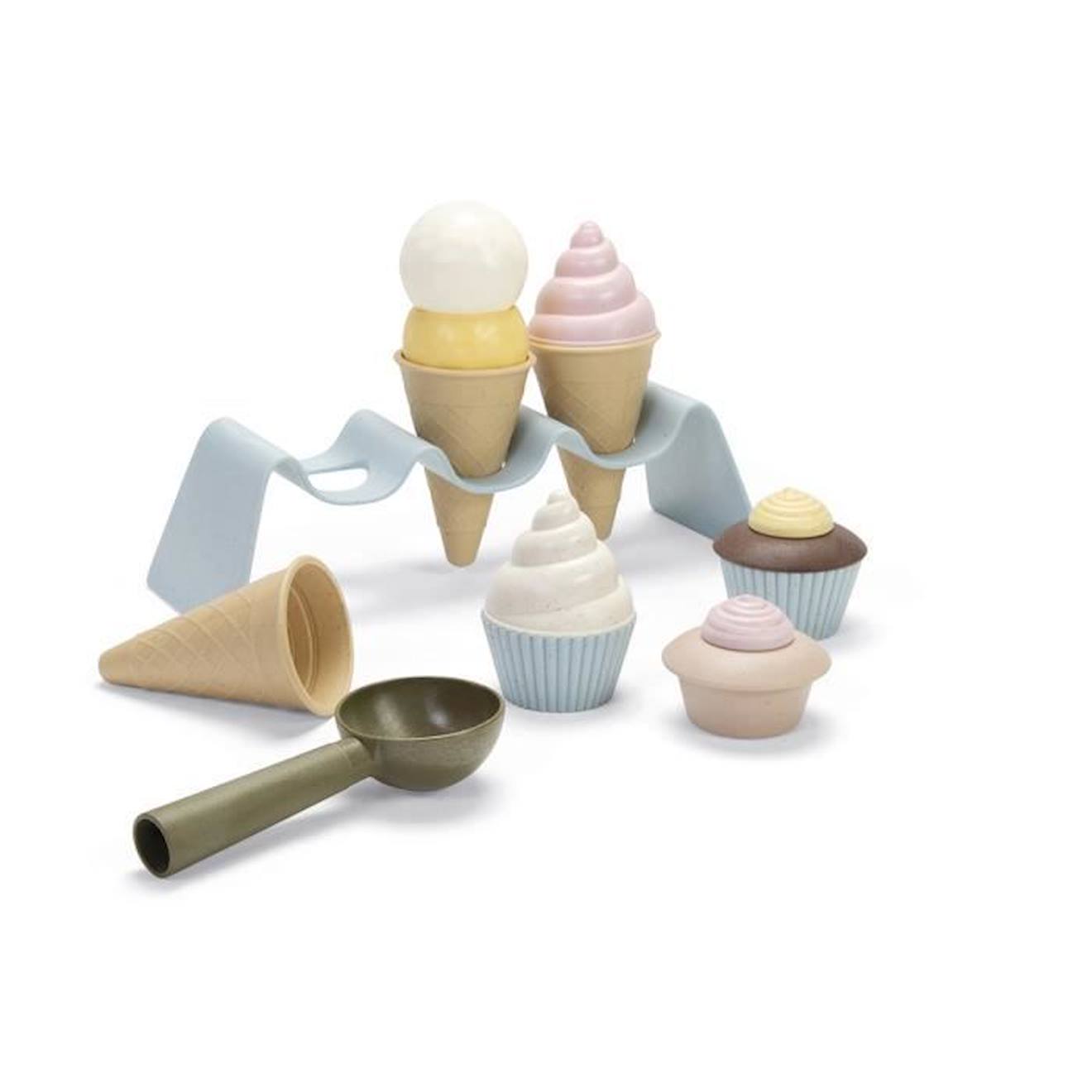 Jouet Bioplastique - Dantoy - Coffret De Cupcake Et Créme Glacée - 8 Pièces - Multicolore - 90% Cann
