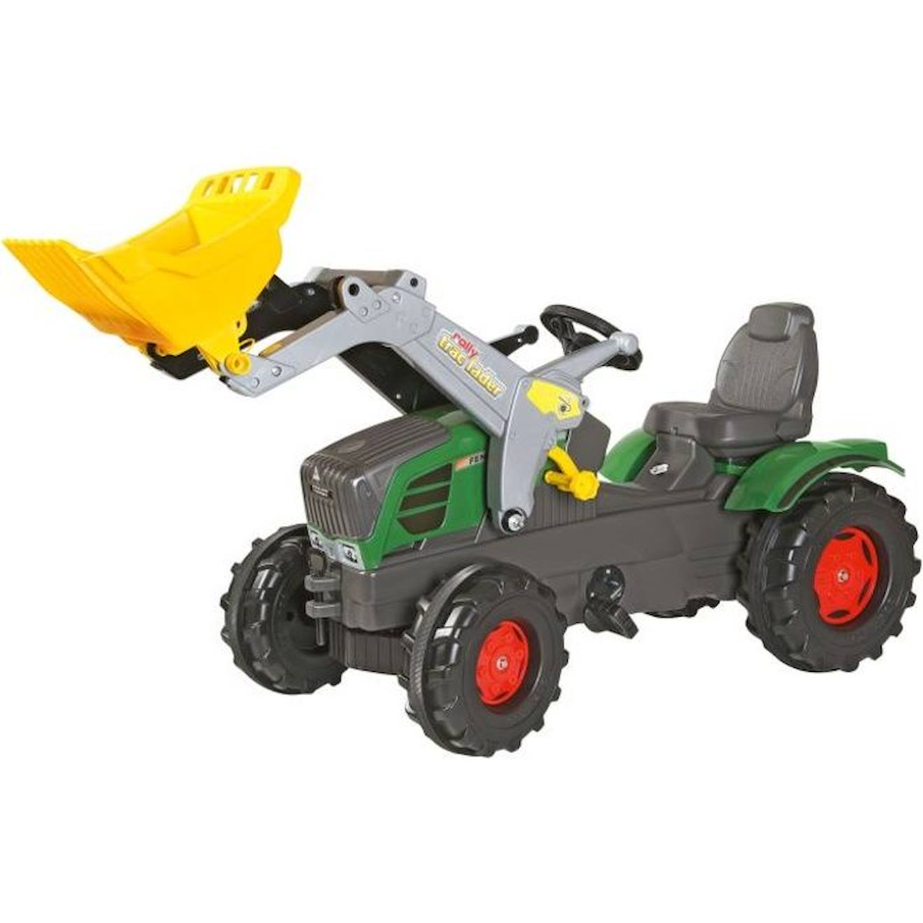 Tracteur À Pédales Fendt Vario 211 Avec Chargeur Rolly Farmtrac Pour Enfant De 3 Ans Et Plus - Jaune