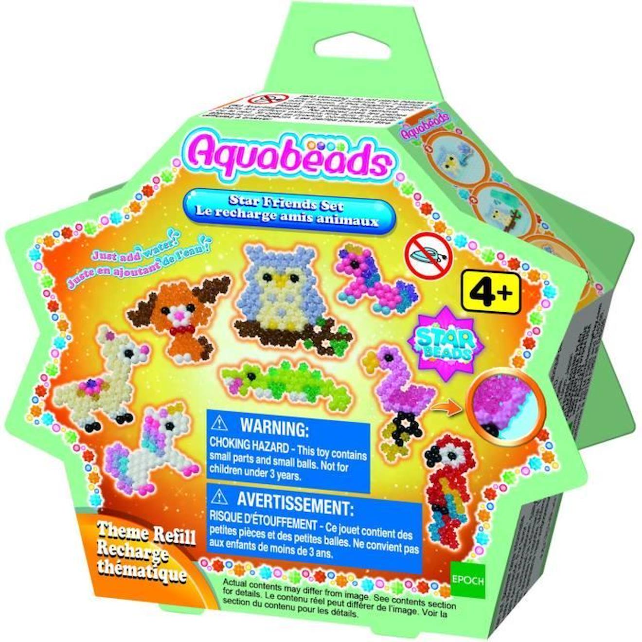 Perles à assembler AQUABEADS - 31602 - Amis animaux - Loisir créatif pour  enfant mixte jaune - Aquabeads
