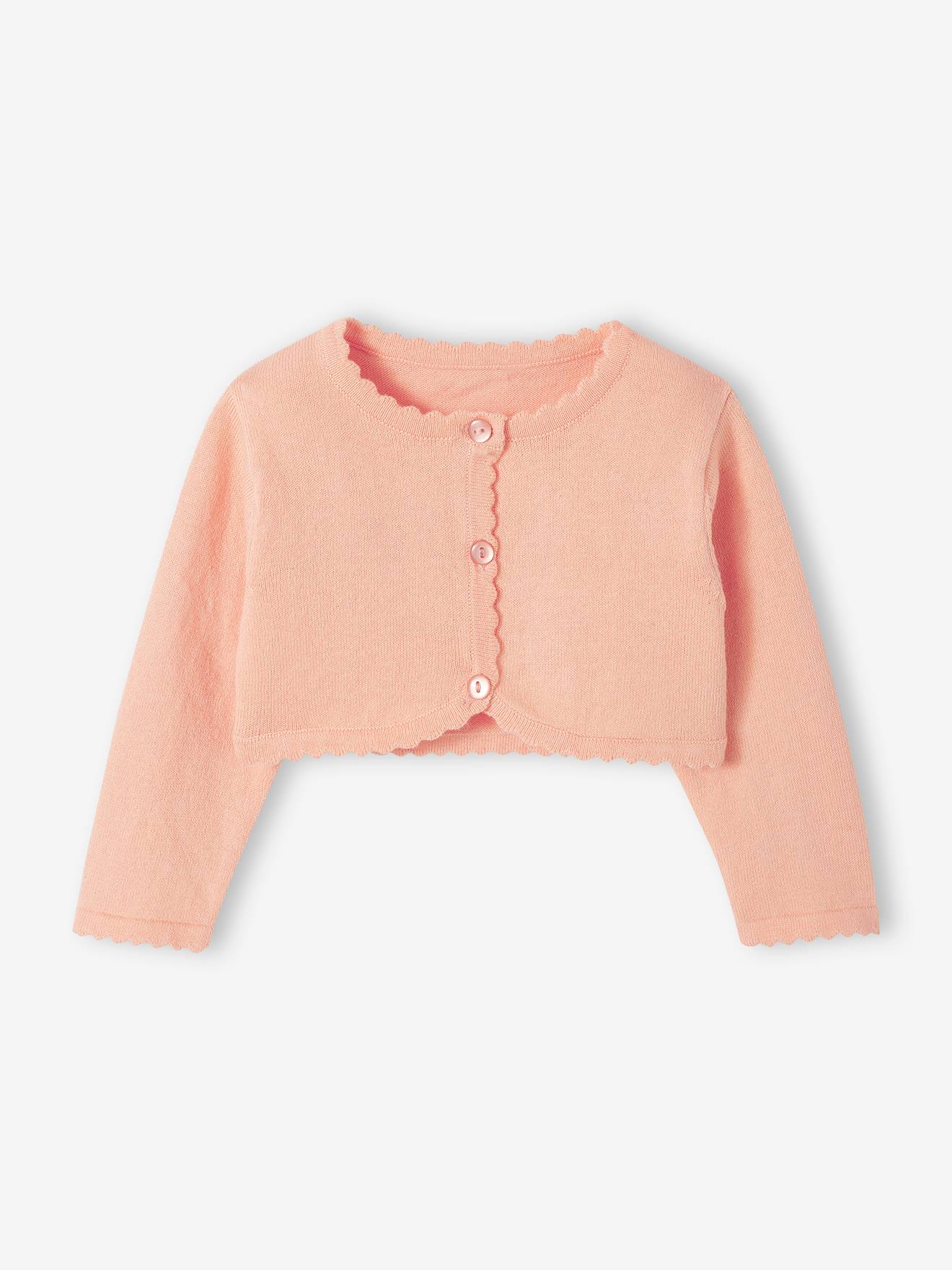 Gilet boléro bébé corail