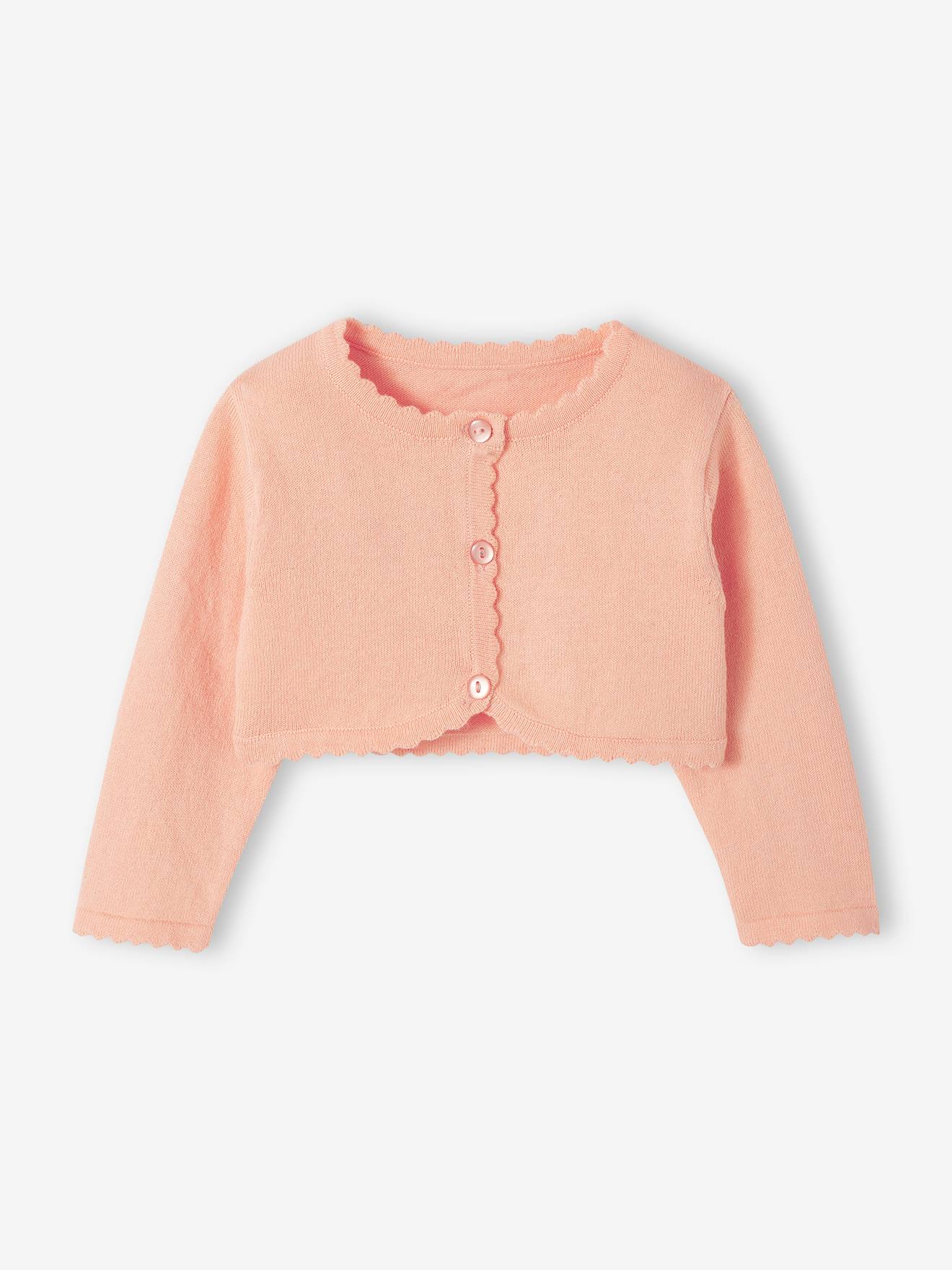 gilet boléro bébé corail