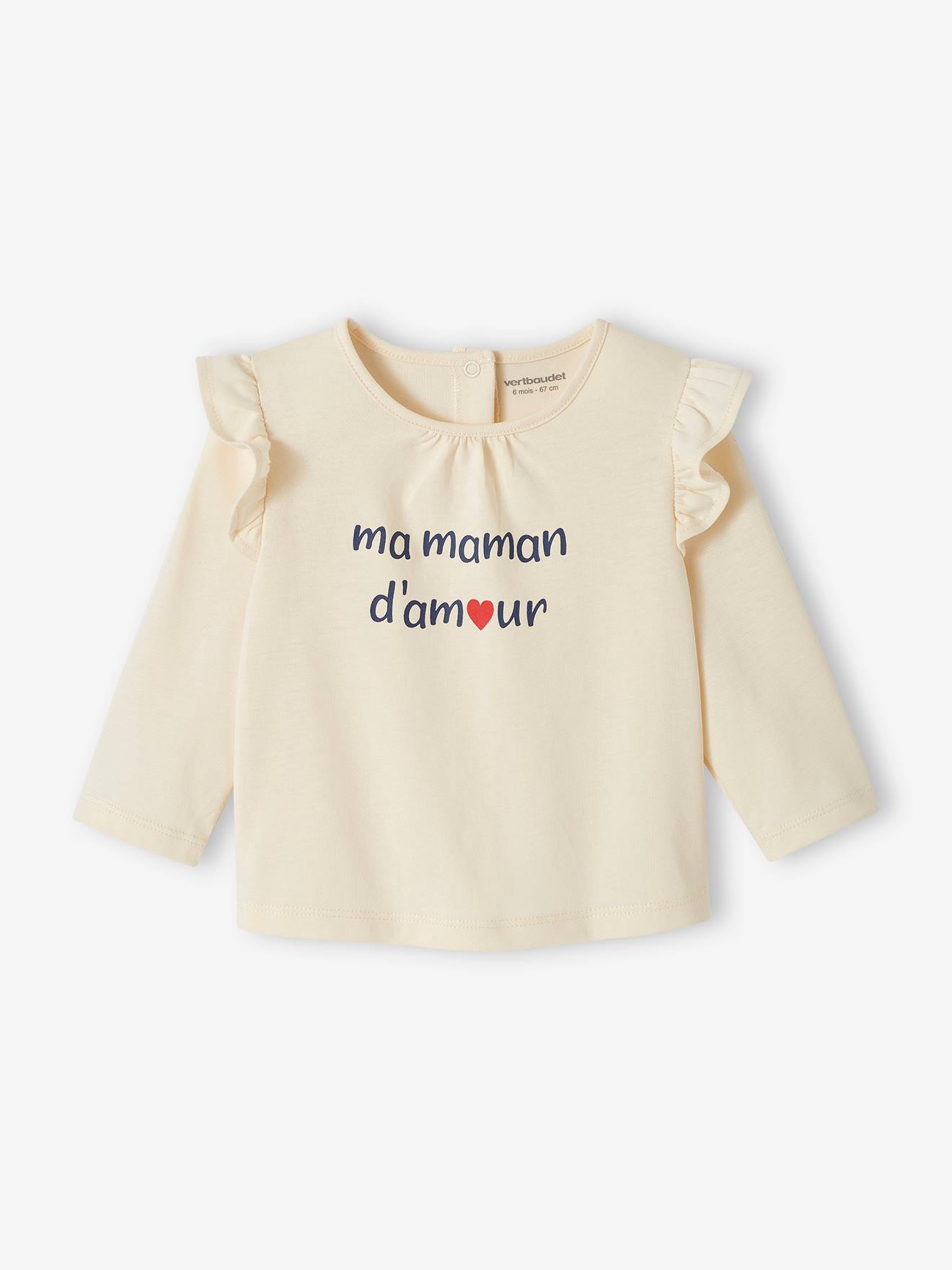 T-shirt à message bébé en coton biologique écru