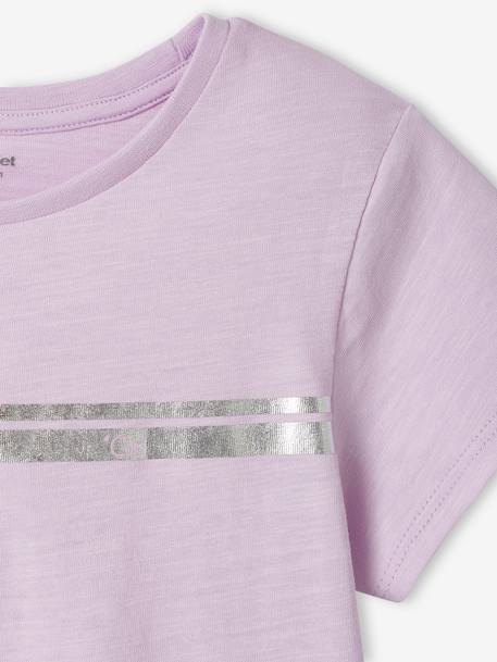 T-shirt de sport Basics fille rayures irisées placées écru+lilas+rose poudré 11 - vertbaudet enfant 