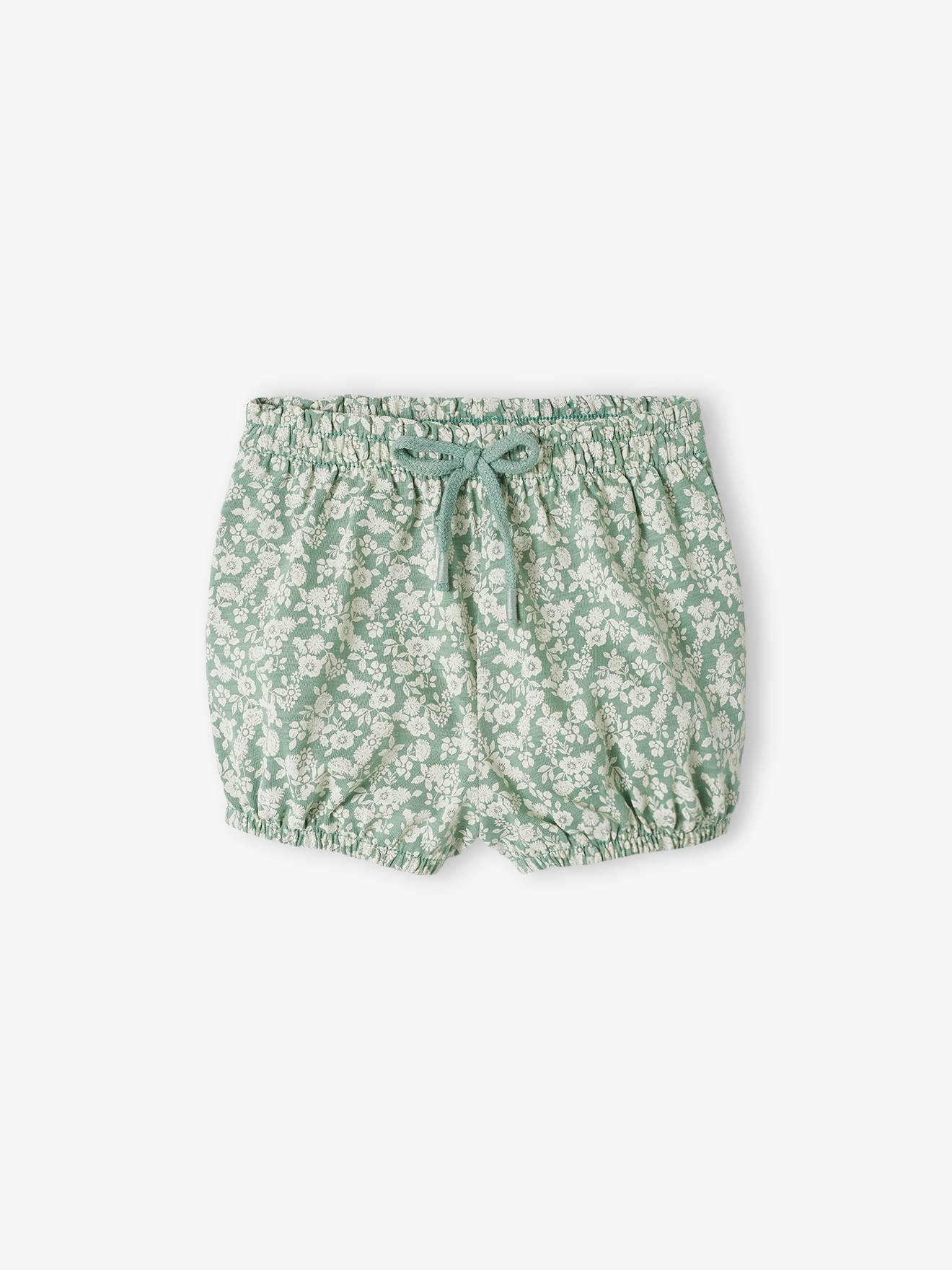 Short bébé fille en maille vert sauge
