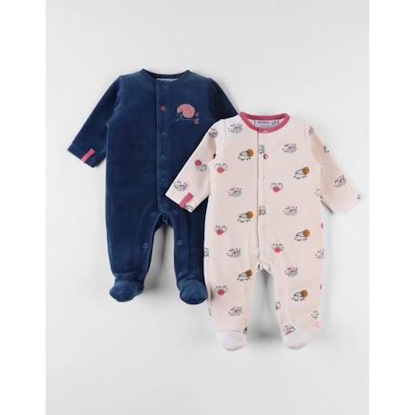 Bébé-Salopette, combinaison-Set de 2 pyjamas dors-bien en velours