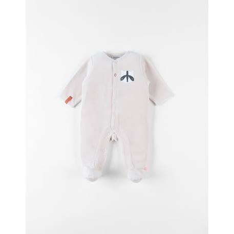 Bébé-Pyjama 1 pièce broderie raton laveur en velours