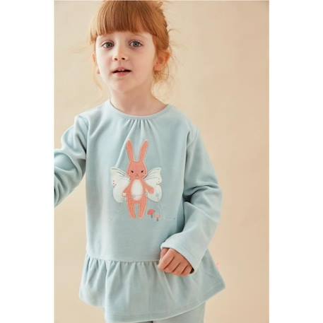 Pyjama 2 pièces imprimé lapin en velours BLEU 2 - vertbaudet enfant 
