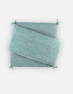 Linge de maison et décoration-Tour de lit respirant en mousseline BIO - NOUKIE'S - motif dinosaures - 100% coton bio