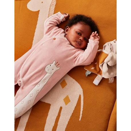 Bébé-Salopette, combinaison-Pyjama dors-bien girafe en velours