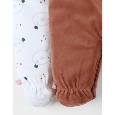Set de 2 pyjamas dors-bien imprimé ours en velours BEIGE 3 - vertbaudet enfant 