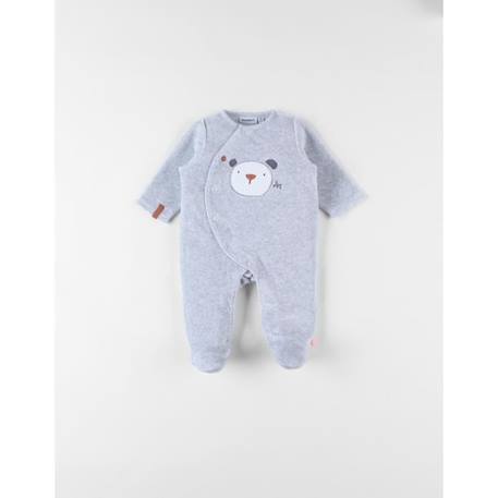 Bébé-Pyjama 1 pièce broderie ours en velours