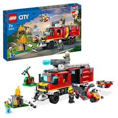 -LEGO® City 60374 Le Camion d’Intervention des Pompiers, Jouet avec Drones Modernes, et Figurines