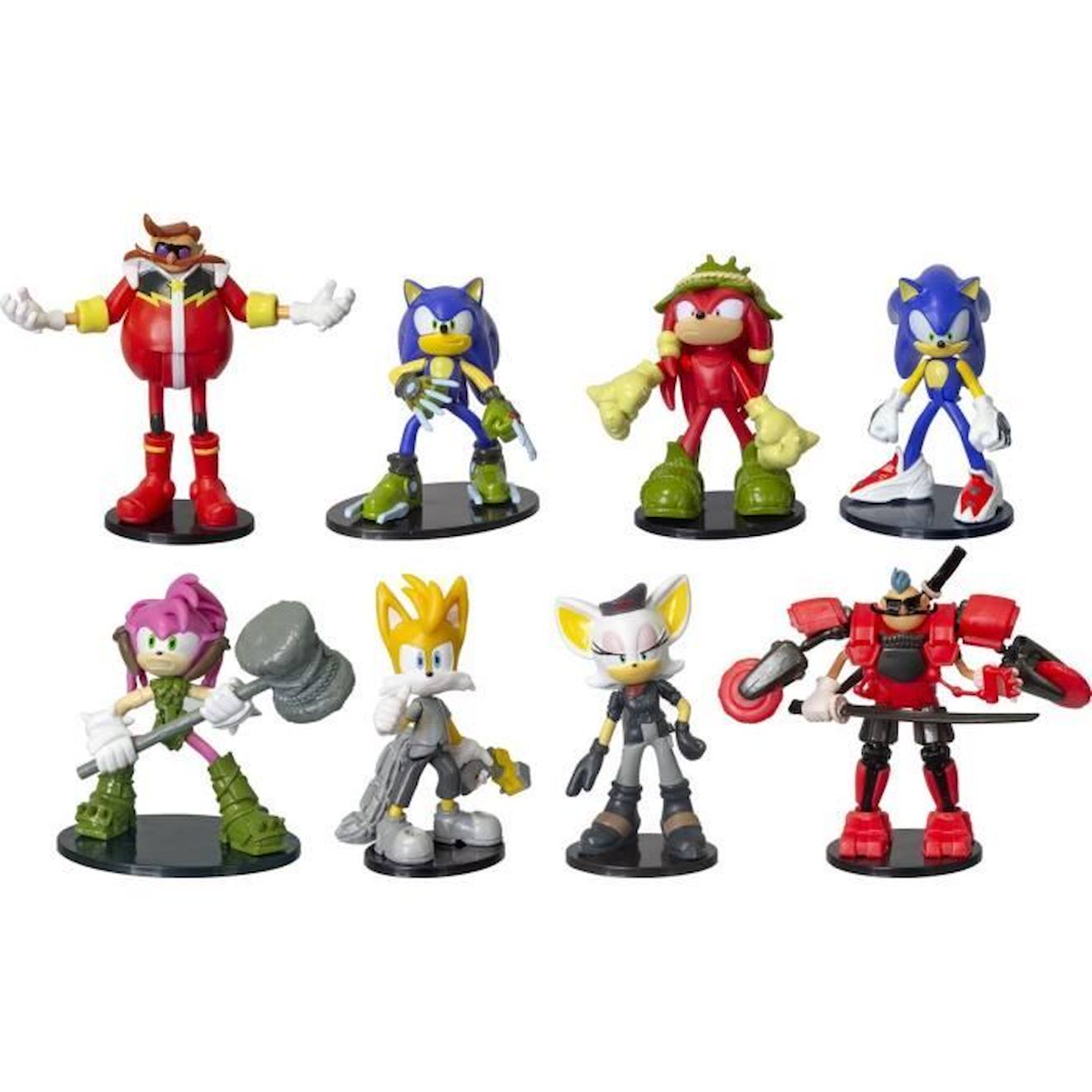 Figurines Articulées Sonic - Collection De 8 Personnages - 7,5 Cm Rouge