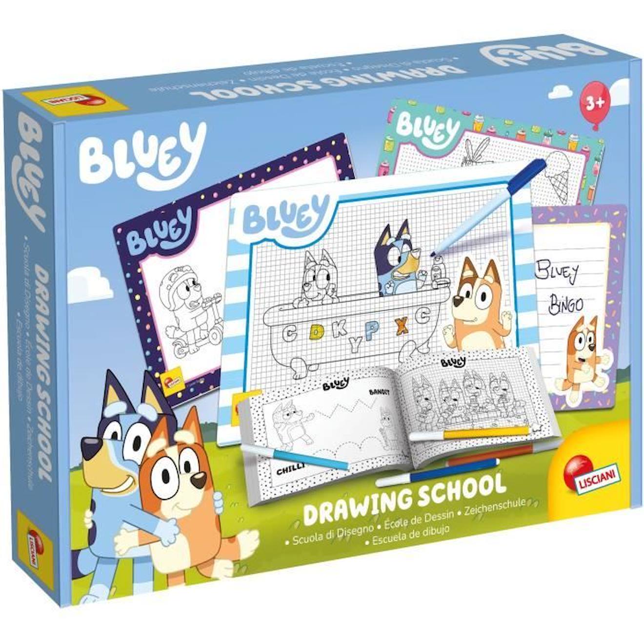 Ecole De Dessin - Bluey Drawing School - Kit Complet Pour Apprendre À Dessiner - Lisciani Blanc