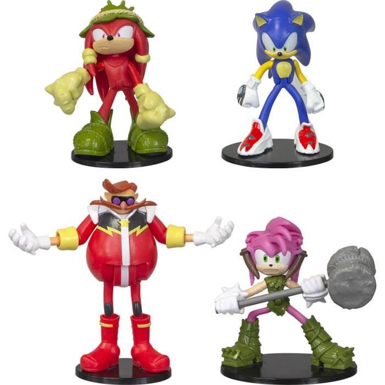 Figurines Articulées Sonic - Collection De 4 Personnages De 7,5 Cm Rouge