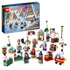 -LEGO® Harry Potter 76418 Le Calendrier de l’Avent 2023, avec 24 Cadeaux dont 6 Minifigurines du Village de Pré-au-Lard, Cadeau Noël