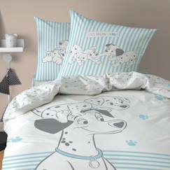 Linge de maison et décoration-Linge de lit enfant-Parure de lit imprimée 100% coton, DISNEY LES 101 DALMATIENS TOGETHER. Taille : 140x200 cm
