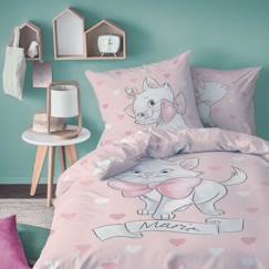 Linge de maison et décoration-Linge de lit enfant-Parure de lit imprimée 100% coton, DISNEY LES ARISTOCHATS LOVE. Taille : 140x200 cm