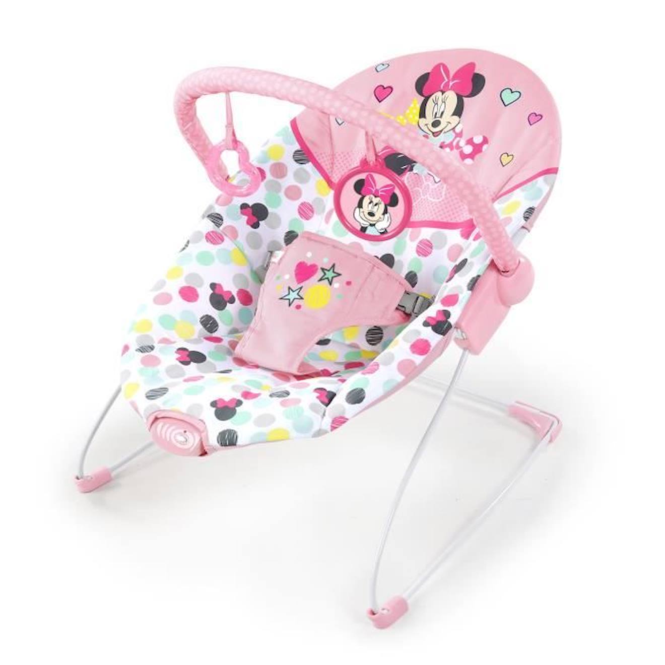 Disney Baby Transat Minnie Spotty Dotty Avec Vibrations Et Arche De Jeux, Jusqu'à 6 Mois Rose