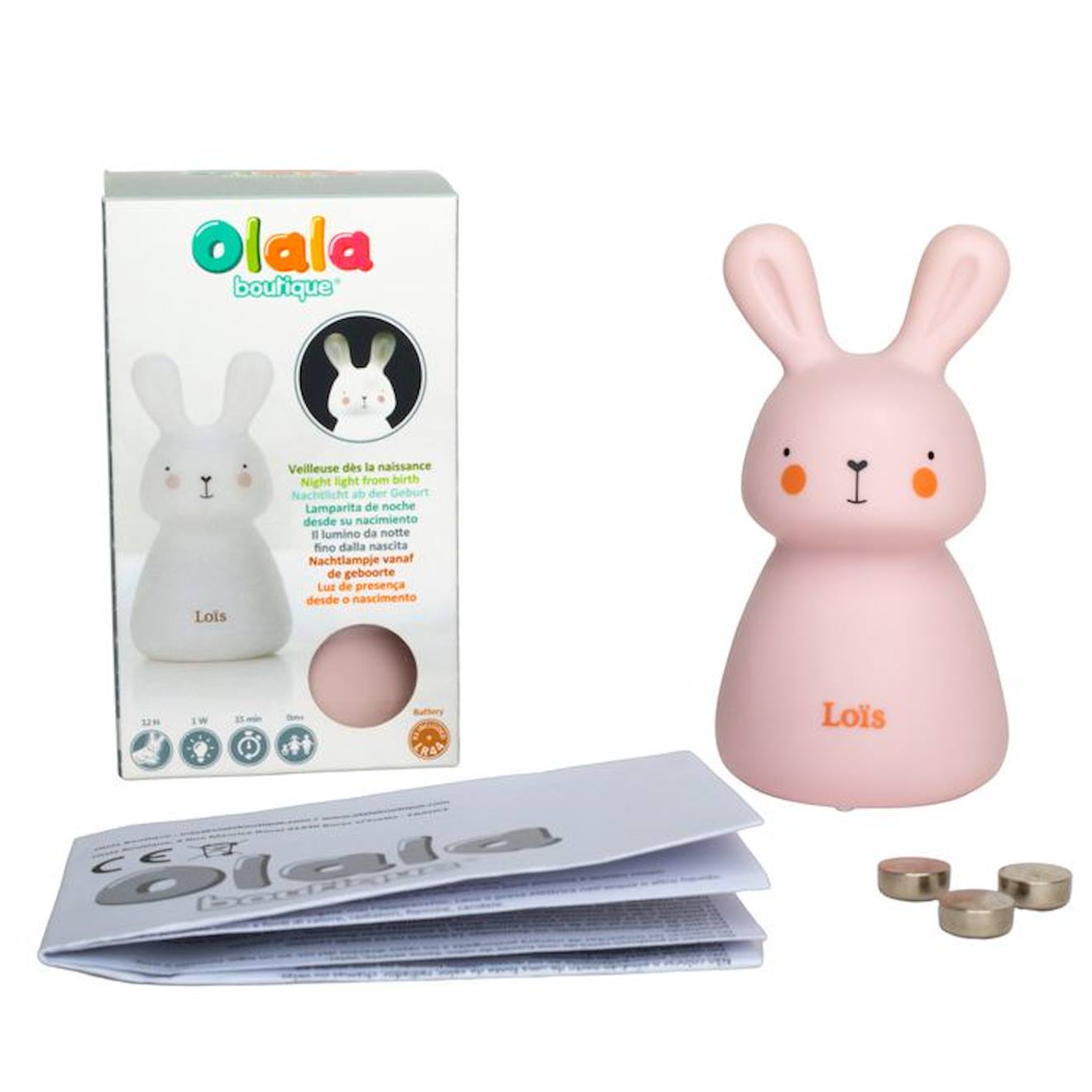 Veilleuse lapin « Charly » de Olala® - Veilleuse enfant lampe nuit